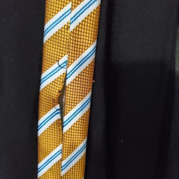 Giorgio Armani Orange, White, & Blue Silk Tie - Picture 7 of 7